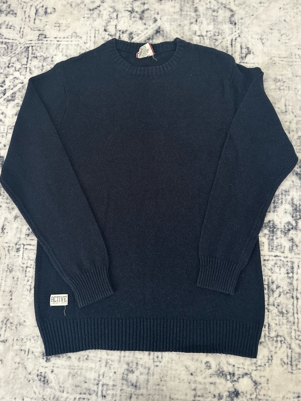 Active USA Men's Black Crewneck Sweater